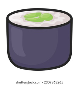 Sushi vector icon.Color vector icon isolated on white background japanese food.