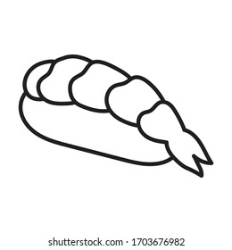 Icono vector de sushi.Icono vector contorno aislado en el fondo blanco de la comida japonesa.