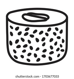 Sushi vector icon.Outline vector icon isolated on white background japanese food.