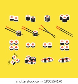 sushi vector and icons for restaurant