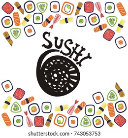 Sushi. Vector illustration.
