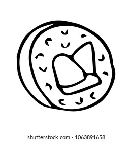 Sushi vector illustration. Concept of snack, exotic nutrition,  sea food. Template for restaurant, cafe, delivery or your business works.
