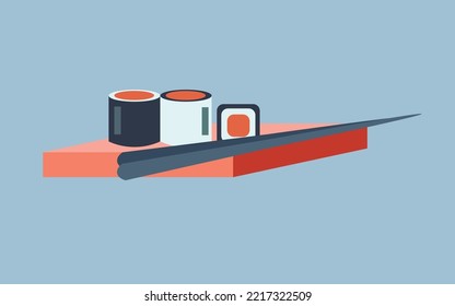 Sushi-Vektorgrafik-Flachdesign