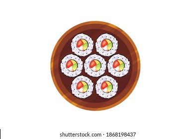 Sushi vector illustration isolated on white background
