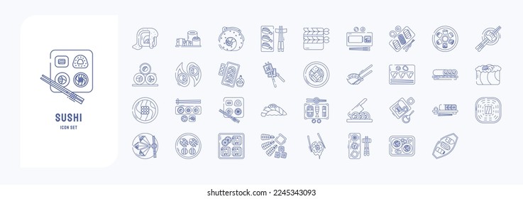 Sushi vector illustration, Japanese food Included the icons as sashimi, maki, sushi roll icon set