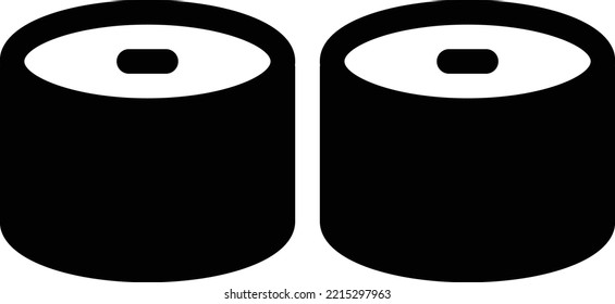 ilustración de sushi Vector en un fondo transparente. Símbolos de calidad premium. Iconos vectoriales de glifos para diseño de conceptos y gráficos. 