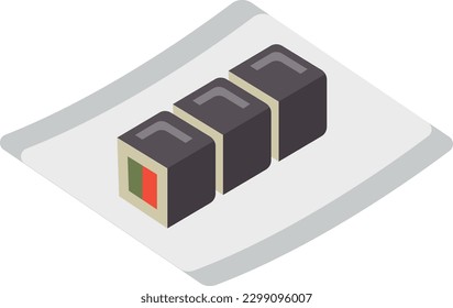 sushi Vector illustration on a transparent background. Premium quality symbols. Flat icons for concept and graphic design.