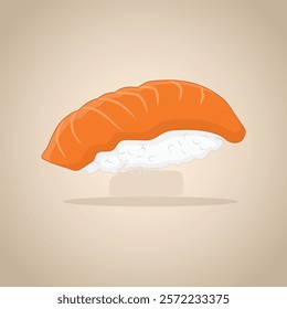 A sushi vector illustration that displays a perfect harmony of rice and salmon, reflecting the simplicity and elegance of Japanese culinary tradition.