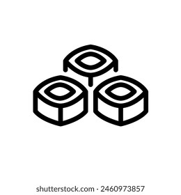 Sushi vector line icon. Food icon collection. Thin signs for restaurant menu. Pixel perfect 64x64. Editable Strokes