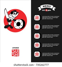 Sushi vector logo. Fish the chef prepares the sushi. Logo, the sign for Japanese restaurant.