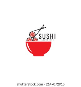 Diseño de icono del logo del vector del sushi.