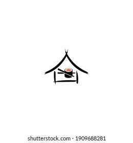 Logo vectorial de sushi, icono, símbolo, emblema, signo.Logo de Bar o Shop Sushi. Ilustración vectorial.