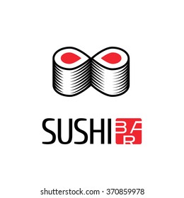 Sushi vector logo, icon, symbol, emblem, sign. Design element for Japanese restaurant