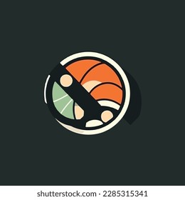 sushi vector logo, japanese delicious food