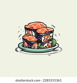 sushi vector logo, japanese delicious food