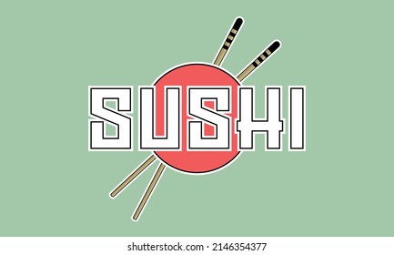 Sushi Vector Logo Symbol Icon 1 - Cartoony Sushi Sashimi Bites Japanese Food Stickers Menu Kit Asian Restaurant Isolated Meal Order Chop Sticks Icon Comic Flat Design Fish Nigiri Maki Video Game Item