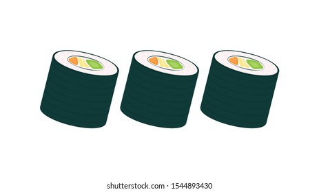 Sushi vector. Sushi on white background.