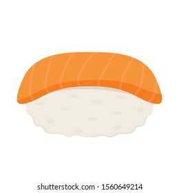Sushi vector. Sushi on white background. Salmon Sushi vector.