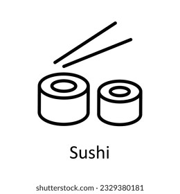 Sushi Vector outline Icon Design illustration. Food and Drinks Symbol on White background EPS 10 File 