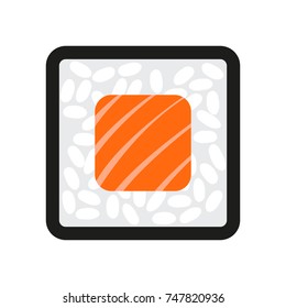 Sushi view from above on a white background- vector illustration