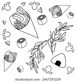 Sushi wallpaper logo vector pattern 