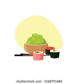 sushi with wasabi vector illustration