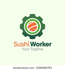 Sushi Worker Logo Design Template. Good for Business, Agency, Community and Organization