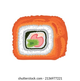 sushi wrapped with salmon icon