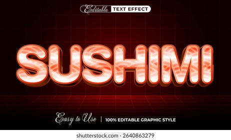 sushimi editable text effect, lettering typography font style