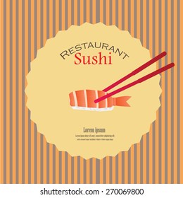 sushi.sushi isolated on brown background.vector illustration