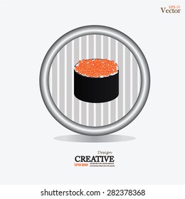 sushi.sushi isolated on gray background.vector illustration     
