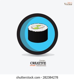 sushi.sushi isolated on gray background.vector illustration   