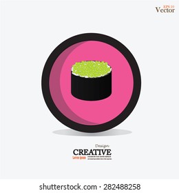 sushi.sushi isolated on gray background.vector illustration   