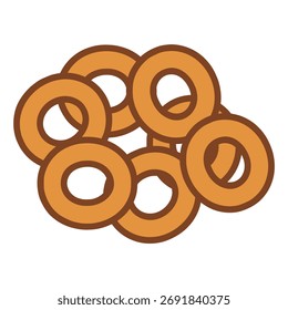 Sushki Anillos de pan ruso diseño de Plantilla de Ilustración vectorial de color plano