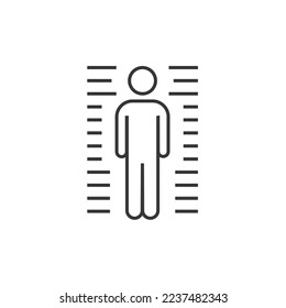 suspect criminal height measurement vector icon