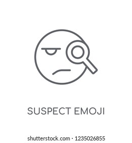 Suspect emoji linear icon. Modern outline Suspect emoji logo concept on white background from Emoji collection. Suitable for use on web apps, mobile apps and print media.