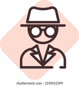 Suspect law, illustration, vector on a white background.