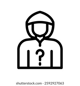suspect line icon illustration vector graphic. Simple element illustration vector graphic, suitable for app, websites, and presentations isolated on white background