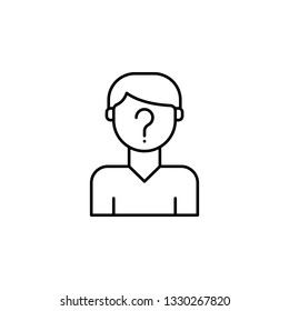 Suspect, man, question mark icon. Element of law and justice icon. Thin line icon for website design and development, app development. Premium icon