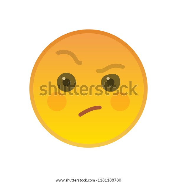 Suspecting Emoticon Isolated On White Background Stock Vector Royalty