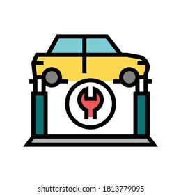 vector de icono de color de diagnóstico de suspensión. signo de diagnóstico de suspensión. ilustración de símbolo aislado