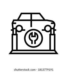 vector de icono de línea de diagnóstico de suspensión. signo de diagnóstico de suspensión. símbolo de contorno aislado ilustración negra
