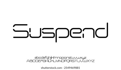 Suspender, Abstrato tecnologia ciência alfabeto fonte. espaço digital tipografia vetor ilustração design
