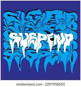 Suspend Typography Patch V69 Patch Streetwear, Urban Design White and Blue Colors Patch Commercial Use