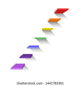 Suspended 3d stairs vector design illustration isolated on white background