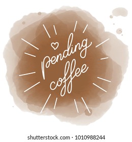 Suspended coffee hand draw logo illustration with lettering, vector