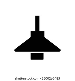 Suspended lamp, black vector icon, on an isolated white background