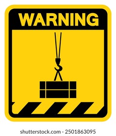 Suspended Load Warning Sign, Vector Illustration, Isolate On White Background Label. EPS10