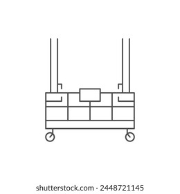 Suspended platform line outline icon