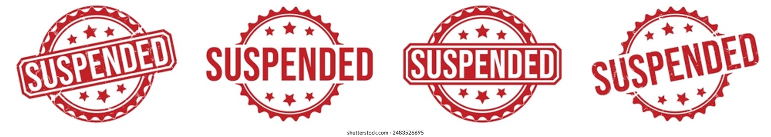 Suspended rubber stamp on white background. Suspended Stamp.